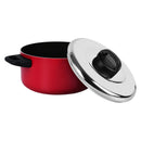 Prestige Classique Non-Stick 3Pcs Cookware Set | 3X Ultra Tough Induction Compatible Casserole 24cm + Frying Pan 26Cm | Red - PR20933