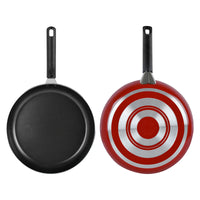 Prestige Classique Non-Stick 3Pcs Cookware Set | 3X Ultra Tough Induction Compatible Casserole 24cm + Frying Pan 26Cm | Red - PR20933