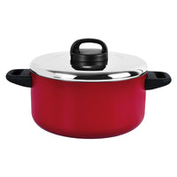 Prestige Classique Non-Stick 3Pcs Cookware Set | 3X Ultra Tough Induction Compatible Casserole 24cm + Frying Pan 26Cm | Red - PR20933