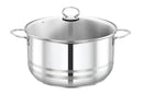 Prestige Stainless Steel Casserole With Glass Lid 28Cm / 9L| Induction Compatible Cooking Pot | Silver - PR81145
