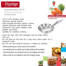 Prestige Stainless Steel 2 Pcs Fry Pan Set | Induction Compatible Frying Pan Set 22cm + 26cm | Silver - PR80982