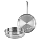 Prestige Stainless Steel Fry Pan 2Pcs Set | Induction Compatible Frying Pan Set 22cm + 26cm | Silver - PR80956