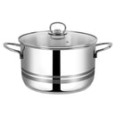 Prestige Infinity Stainless Steel Casserole with Glass Lid 24cm / 7.5 Ltr | Induction Compatible Covered Stockpot | Soup Pots | Silver - PR77375