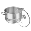 Prestige Infinity Stainless Steel Casserole with Glass Lid 26cm / 8 Ltr | Induction Compatible Covered Stockpot | Soup Pots | Silver - PR77378