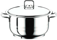 Prestige Infinity Stainless Steel Casserole with Glass Lid 28cm / 11 Ltr | Induction Compatible Covered Stockpot | Soup Pots | Silver - PR77379