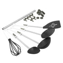 Prestige 6-Piece Plastic Kitchen Tool Set with Rack | Spatula Set for Kitchen | Black – PR54112