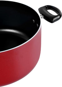 Prestige Value Pack Non-Stick Cookware sets 10Pcs | Non Stick Aluminium Pots and Pans Cooking Set | Soup Pots Set | Frying Pan Set | PR21700 - Red