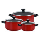 Prestige Classique Non-Stick Cookware Set | Aluminium Pots and Pans Set , Red,12 Piece,PR21179