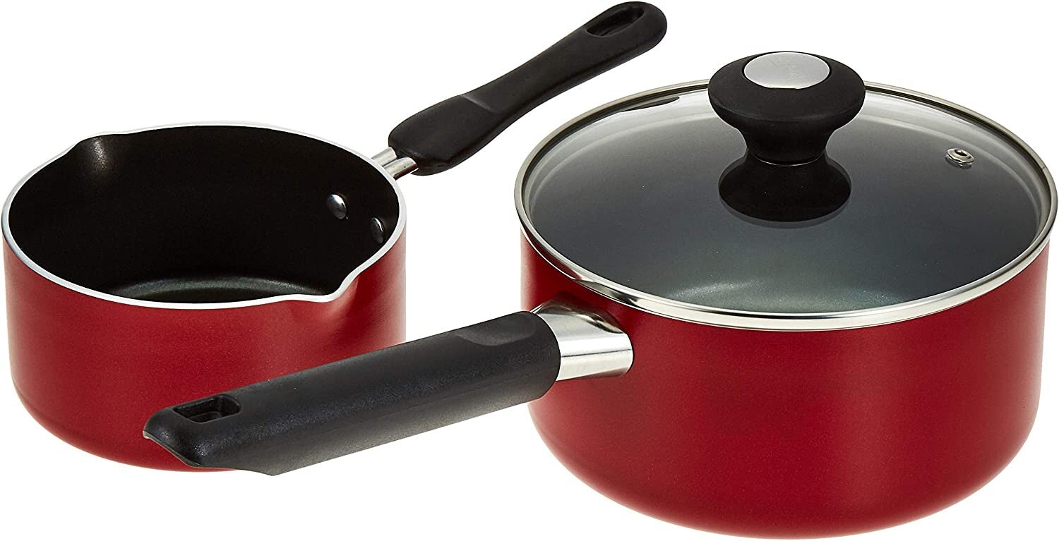 Prestige Classique 16 Piece Non stick cookware Set | Non Stick Cooking Pan Set | 2 Fry Pans, 2 Casseroles, 2 Saucepan, Kadai, 3 Glass Lids, Cutting Board & 5 Spatulas | PR21234