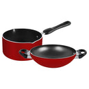Prestige Classique Pro Aluminium Cookware | Non Stick Interior| Durable & Light Weight Red, Sets of 14 Piece - PR21233