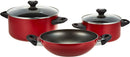 Prestige Classique 16 Piece Non stick cookware Set | Non Stick Cooking Pan Set | 2 Fry Pans, 2 Casseroles, 2 Saucepan, Kadai, 3 Glass Lids, Cutting Board & 5 Spatulas | PR21234