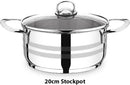 Prestige 6 Pieces Stockpot Set | Stainless Steel Cookware Set | Induction Compatible Cooking Pots Set with glass Lid | 20cm/3L, 26cm/8L, 30cm/14L - PR7006