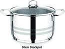 Prestige 6 Pieces Stockpot Set | Stainless Steel Cookware Set | Induction Compatible Cooking Pots Set with glass Lid | 20cm/3L, 26cm/8L, 30cm/14L - PR7006