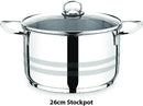 Prestige 6 Pieces Stockpot Set | Stainless Steel Cookware Set | Induction Compatible Cooking Pots Set with glass Lid | 20cm/3L, 26cm/8L, 30cm/14L - PR7006