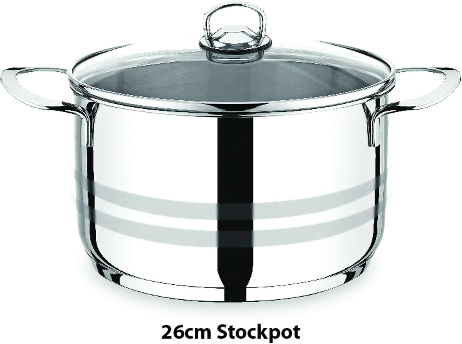 Prestige 6 Pieces Stockpot Set | Stainless Steel Cookware Set | Induction Compatible Cooking Pots Set with glass Lid | 20cm/3L, 26cm/8L, 30cm/14L - PR7006