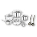 Prestige Stainless Steel 12Pc Cookware Set | Induction Bottom Pots and Pans Set | Cooking Combo Set Model- PR80981