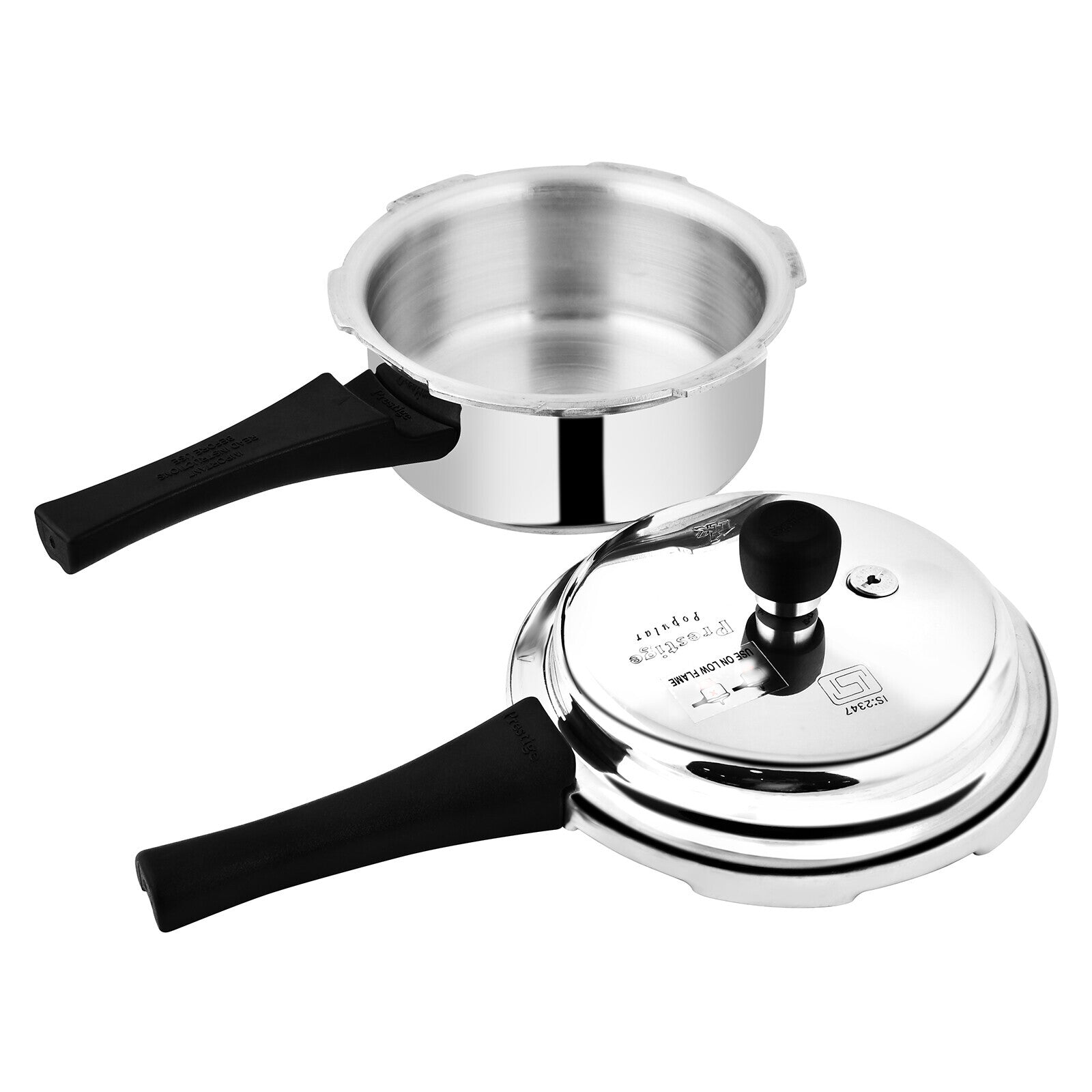 Prestige Popular Pressure Cooker 2 L | Aluminium Pressure Cooker | Silver - MPP22100