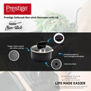 Prestige Safecook Nonstick Saucepan 14 cm | Aluminum Saucepan with Glass Lid | PR22095 - Black