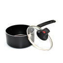 Prestige Safecook Nonstick Saucepan 16 cm | Aluminum Saucepan with Glass Lid | PR22096 - Black