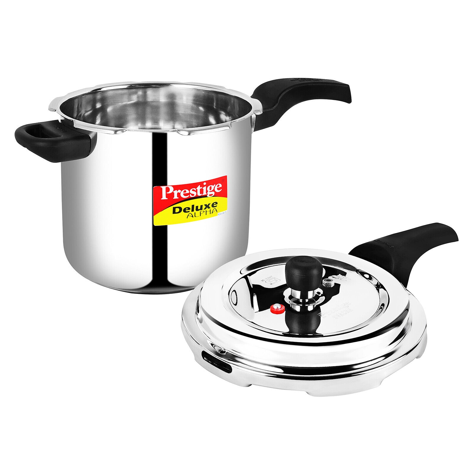 Prestige Svachh Alpha Pressure Cooker 5.5L | Induction Compatible Stainless Steel Pressure Cooker | MPD20251 - Grey