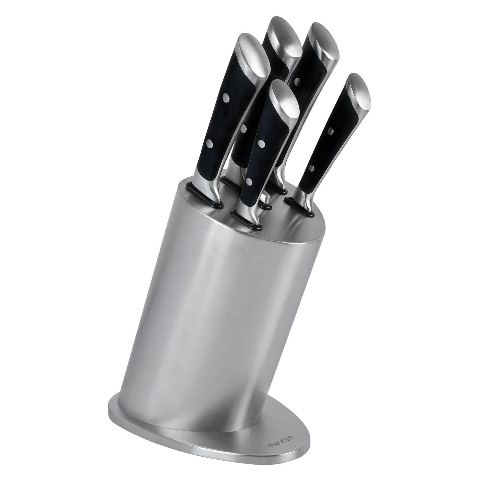 Prestige 5-Piece Knife Block Set | Stainless Steel Kitchen Knives with Storage Block | PR51375