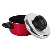 Prestige Classique Non-Stick Casserole 1.9L / 18 cm | 3X Ultra Tough Cooking Pot with Stainless Steel Lid | Red - PR21542