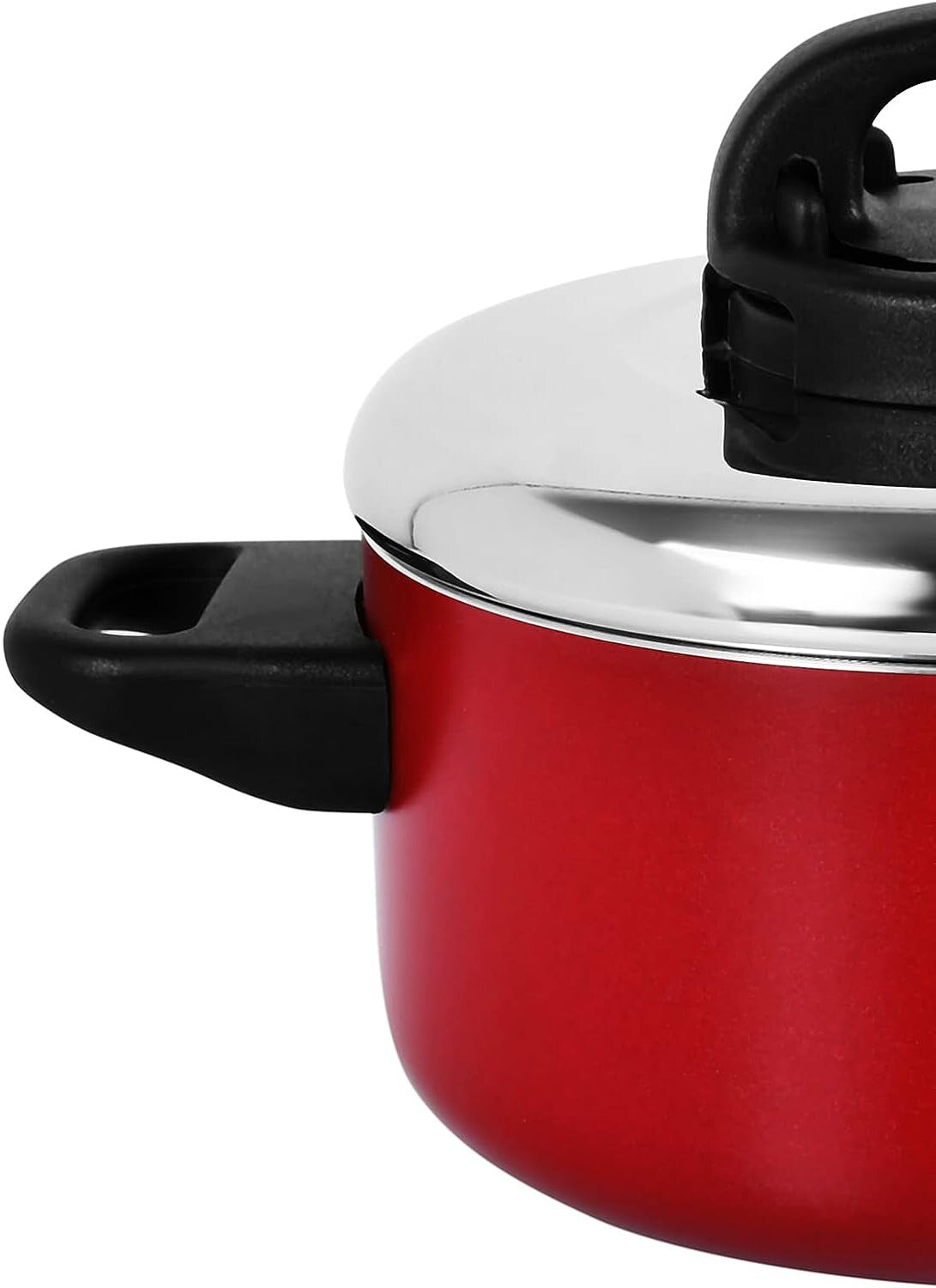 Prestige Classique Non-Stick Casserole 1.4 L / 16 cm | 3X Ultra Tough Cooking Pot with Stainless Steel Lid | Red - PR21541