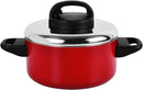 Prestige Classique Non-Stick Casserole 1.4 L / 16 cm | 3X Ultra Tough Cooking Pot with Stainless Steel Lid | Red - PR21541