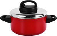 Prestige Classique Non-Stick Casserole 1.4 L / 16 cm | 3X Ultra Tough Cooking Pot with Stainless Steel Lid | Red - PR21541