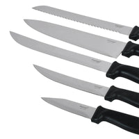 Prestige 7-Piece Knife Block Set | Stainless Steel Kitchen Knives with Scissors & Wooden Block | PR50919