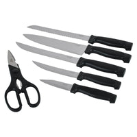 Prestige 7-Piece Knife Block Set | Stainless Steel Kitchen Knives with Scissors & Wooden Block | PR50919