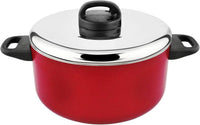 Prestige Classique Non-Stick Casserole 24 cm | 3X Ultra Tough Cooking Pot with Stainless Steel Lid | Red - PR15912