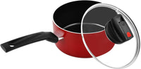 Prestige Classique Non-Stick Sauce with SS Lid Pan 20 cm | 3X Ultra Tough | Frying Pan | Red - PR15909