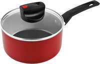 Prestige Classique Non-Stick Sauce with SS Lid Pan 20 cm | 3X Ultra Tough | Frying Pan | Red - PR15909