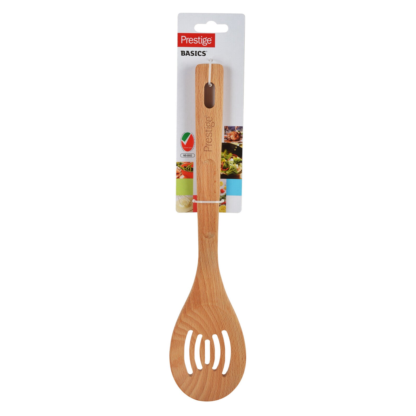 Prestige Wooden Slotted Spoon | Durable Tools Perfect for Nonstick Pan and Cookware | Brown - PR51173