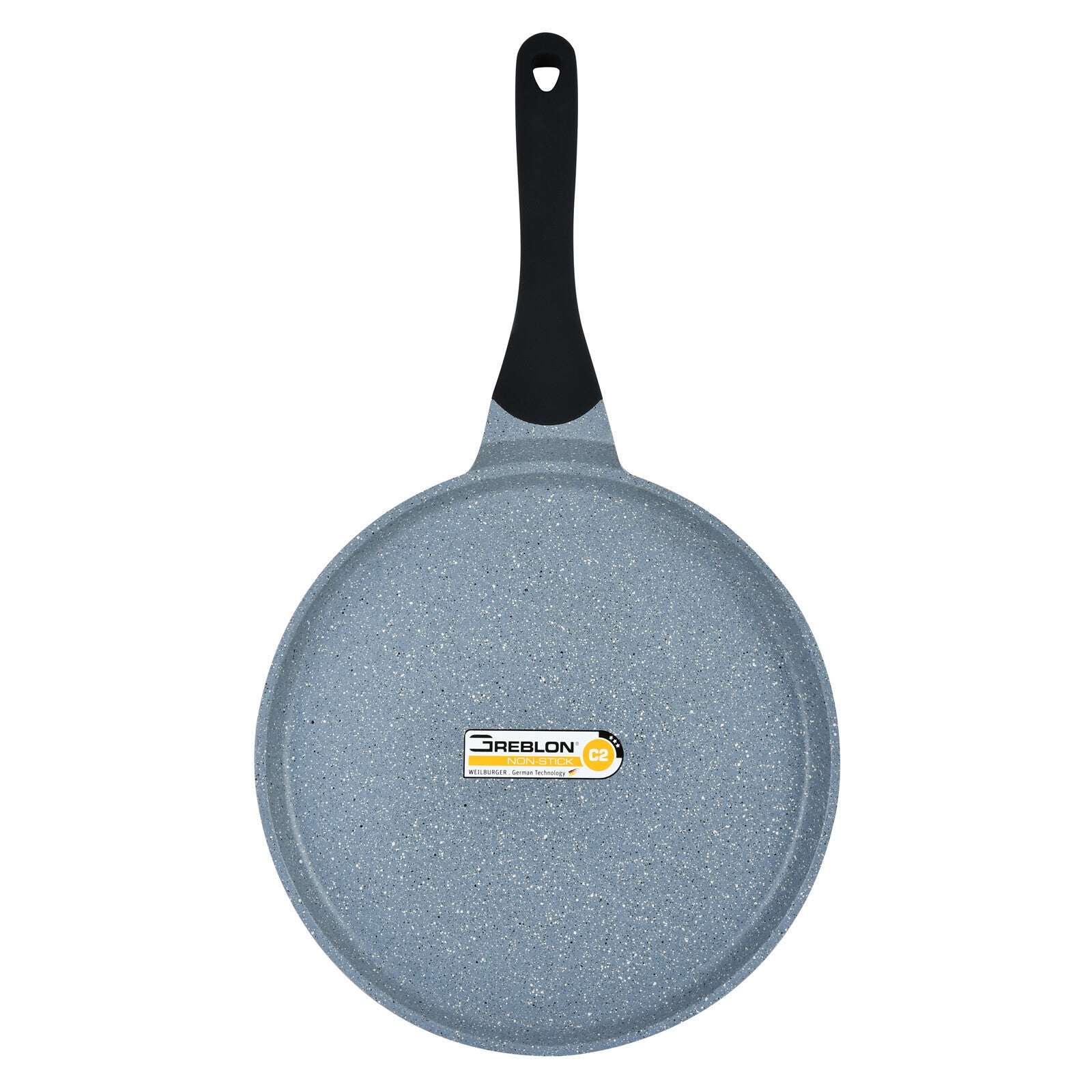 Prestige Cast Aluminium 28 CM Speckled Tawa | Long Lasting Non Stick Coating | Non Slip Bakelite Handle | Aluminium Induction base|Induction Compatible | PR15855 - Grey