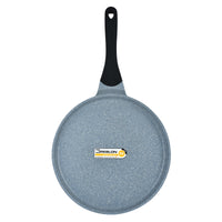Prestige Cast Aluminium 28 CM Speckled Tawa | Long Lasting Non Stick Coating | Non Slip Bakelite Handle | Aluminium Induction base|Induction Compatible | PR15855 - Grey