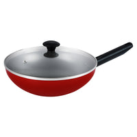 Prestige Classique Non-Stick 3Pcs Cookware Pan Set | 3X Ultra Tough Induction Compatible Frying Pan 28Cm & Wok with Lid 26CM | Red - PR15921