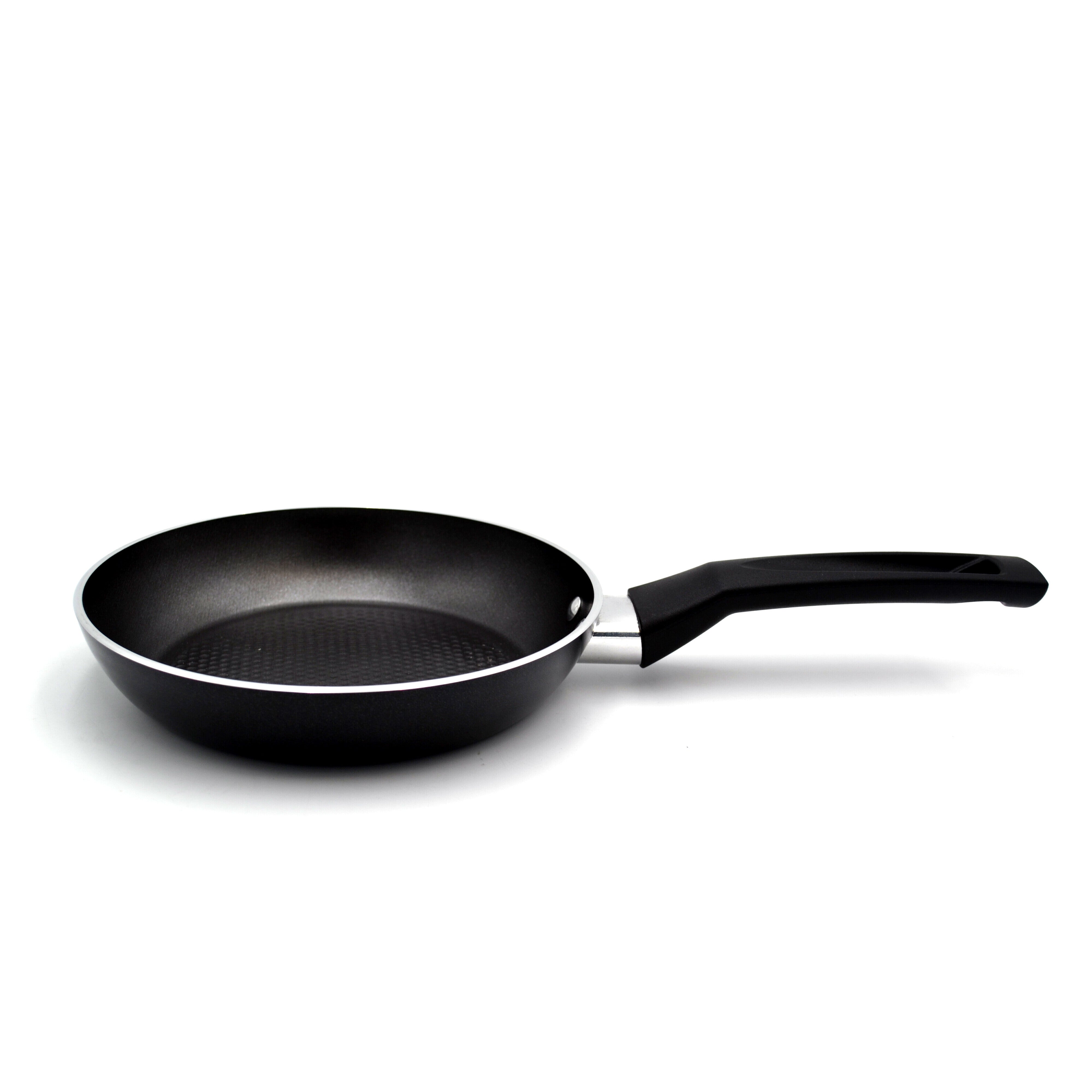 Prestige Safecook Non-stick 18cm Open Frypan | Frying Pan Non-Stick | Dimple shield triple coated Pan - PR22087 - Black