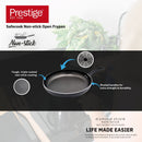 Prestige Safecook Non-stick 18cm Open Frypan | Frying Pan Non-Stick | Dimple shield triple coated Pan - PR22087 - Black