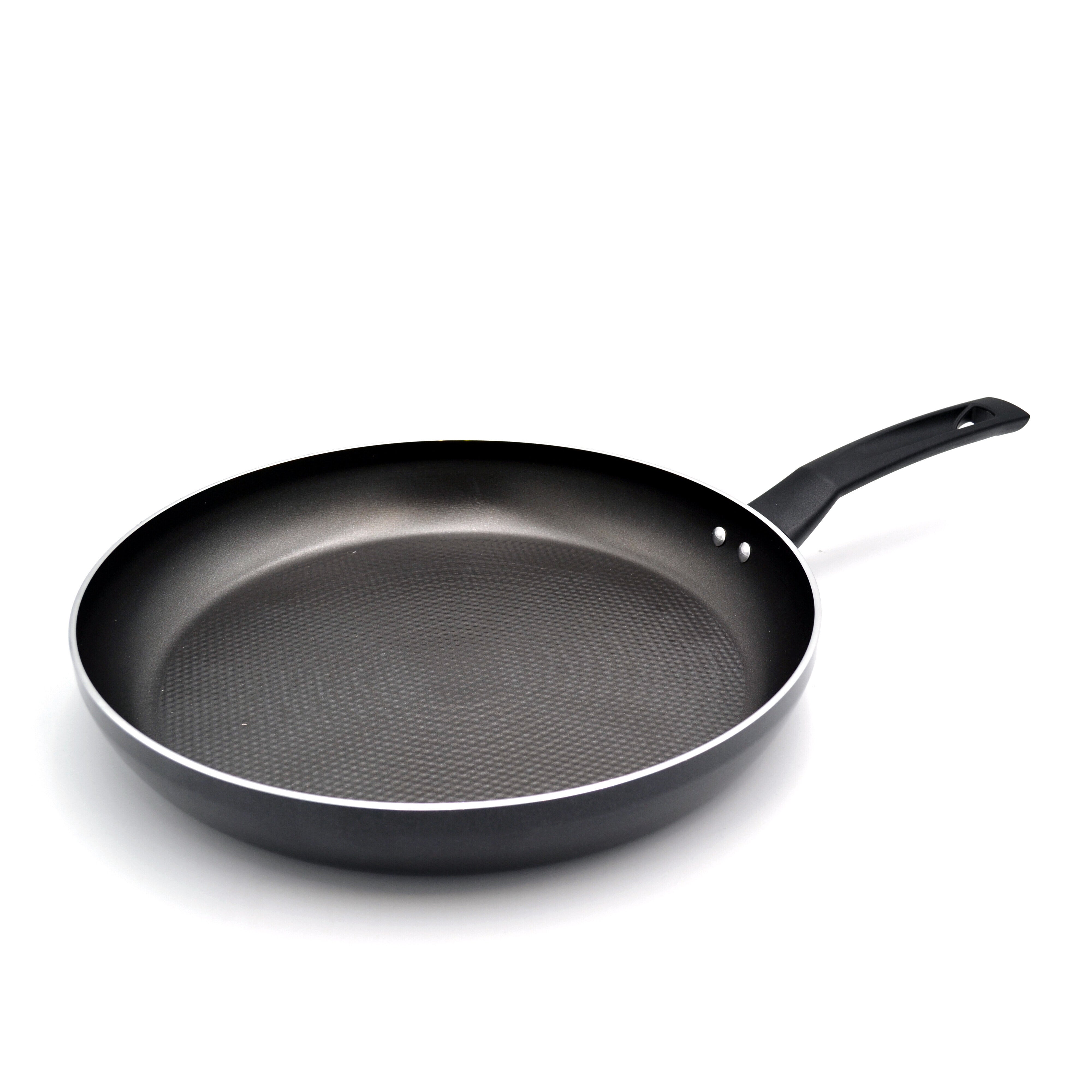 Prestige Safecook Non-stick 32cm Open Frypan | Frying Pan Non-Stick | Dimple shield triple coated Pan - PR22094 - Black