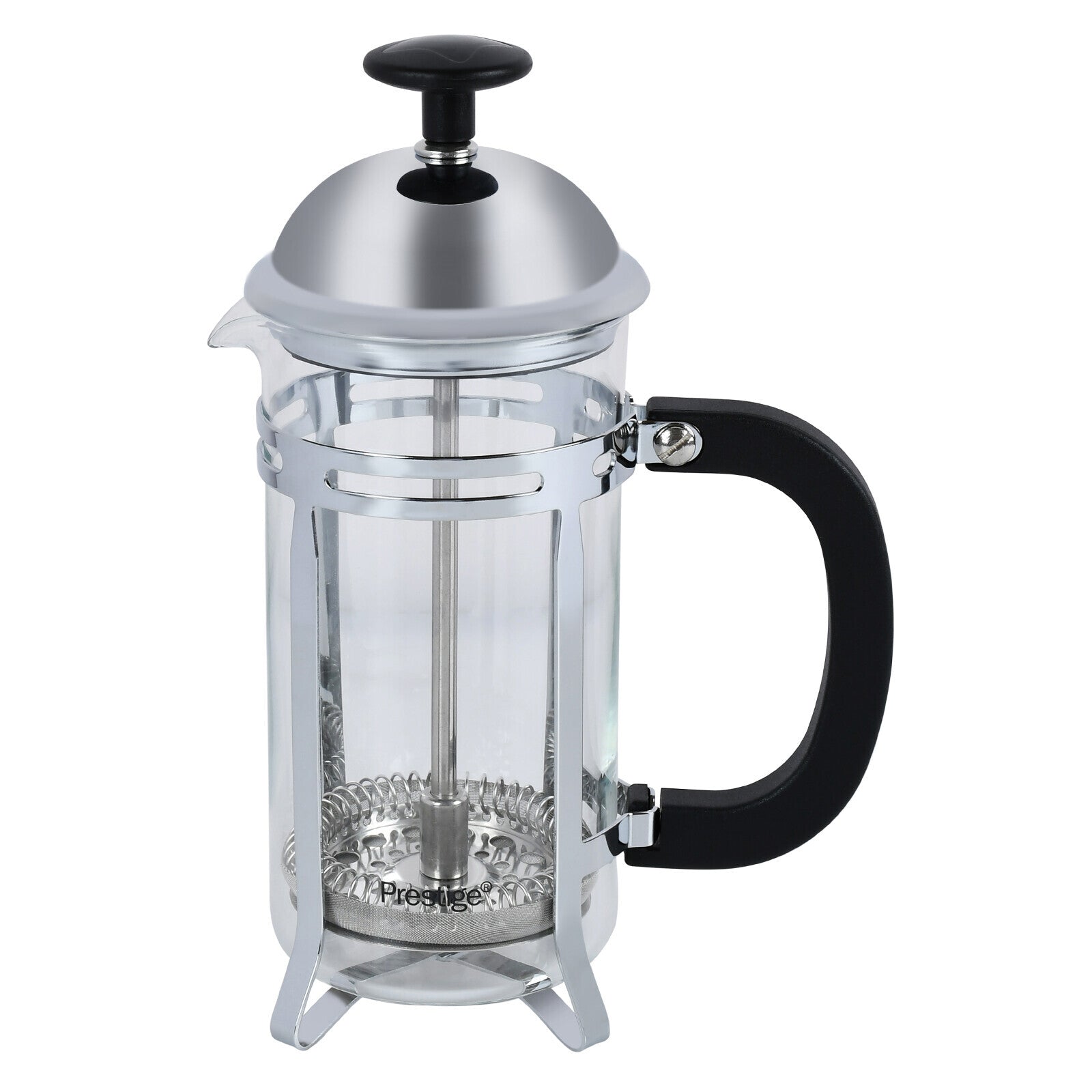 Prestige French Press Coffee Maker 3 Cups 375ml | Compact Glass French Press with Stainless Steel Filter | PR48132