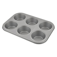 Prestige Non-Stick Carbon Steel 6 Pcs Cup Muffin Pan | Cupcake Baking Pan | Grey - PR28611