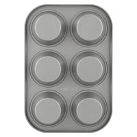 Prestige Non-Stick Carbon Steel 6 Pcs Cup Muffin Pan | Cupcake Baking Pan | Grey - PR28611