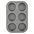 Prestige Non-Stick Carbon Steel 6 Pcs Cup Muffin Pan | Cupcake Baking Pan | Grey - PR28611