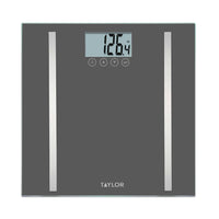 Taylor Digital Body Composition Scale, Bathroom Scale for Body Weight, Measures Body Fat, Body Water & Muscle Mass, 8 User Recognition, Normal & Athlete Modes, FSA HSA Eligible, 400 lb Capacity, Black