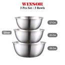 Winsor 3 Pc Mixing Bowl Set (17 Cm, 21 Cm, 25 Cm) | WR80835