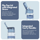 Winsor Pinnacle Quench Hydration Bottle (700ML,Blue) |Motivational Water Bottle with Sipper, One-Handed Operation, Hydration Tracker & Flip Top Lid | Ideal for School, Office, Sport, College, Home,Travel