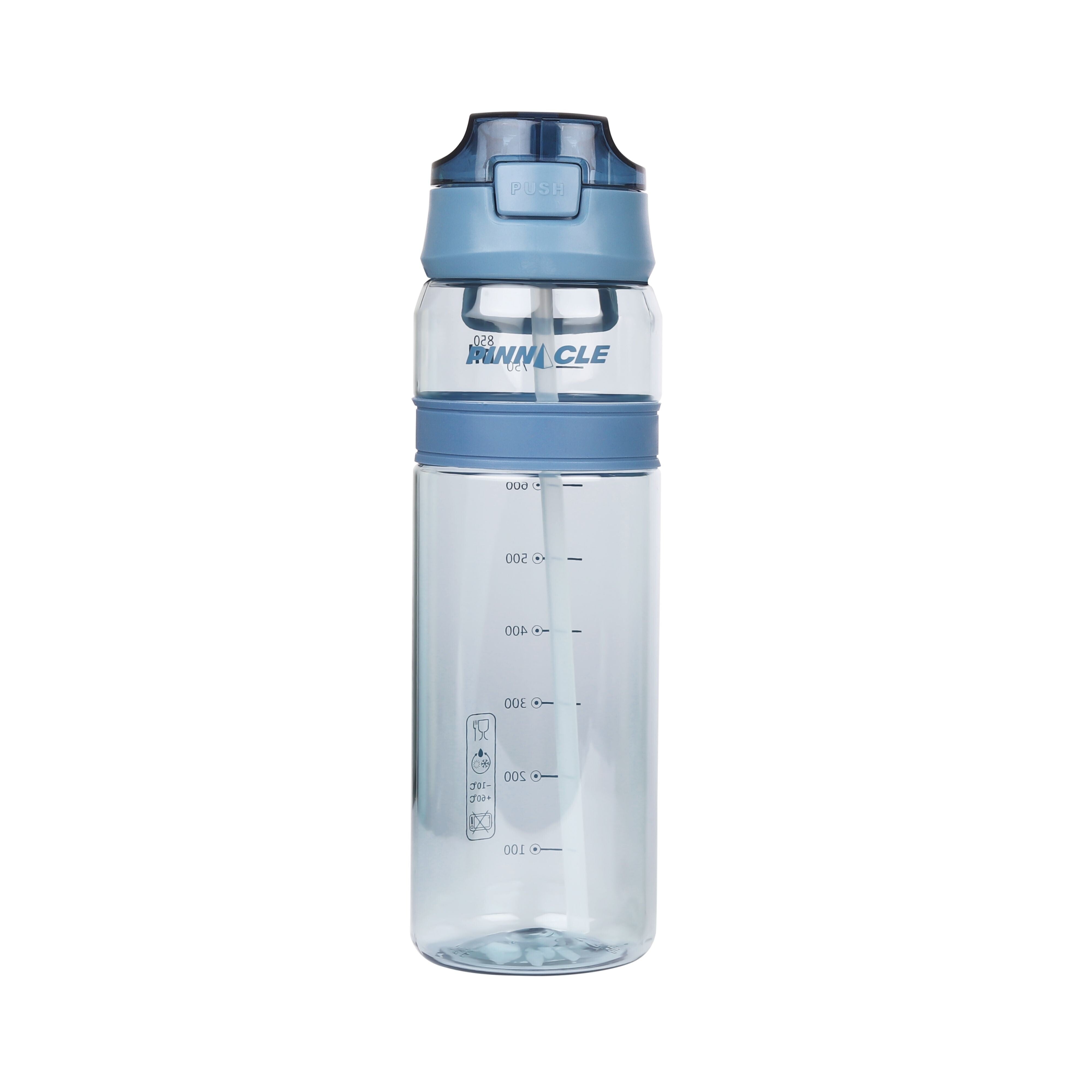 Winsor Pinnacle Quench Hydration Bottle (700ML,Blue) |Motivational Water Bottle with Sipper, One-Handed Operation, Hydration Tracker & Flip Top Lid | Ideal for School, Office, Sport, College, Home,Travel
