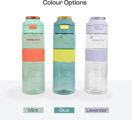Winsor Pinnacle Pulse Winsor Hydration Bottle (650ML,Blue) | Motivational Water Bottle with One Hand Operation, Hydration Tracker & Flip Top Lid | BPA Free | Ideal for School, Office, Sport, College, Home.